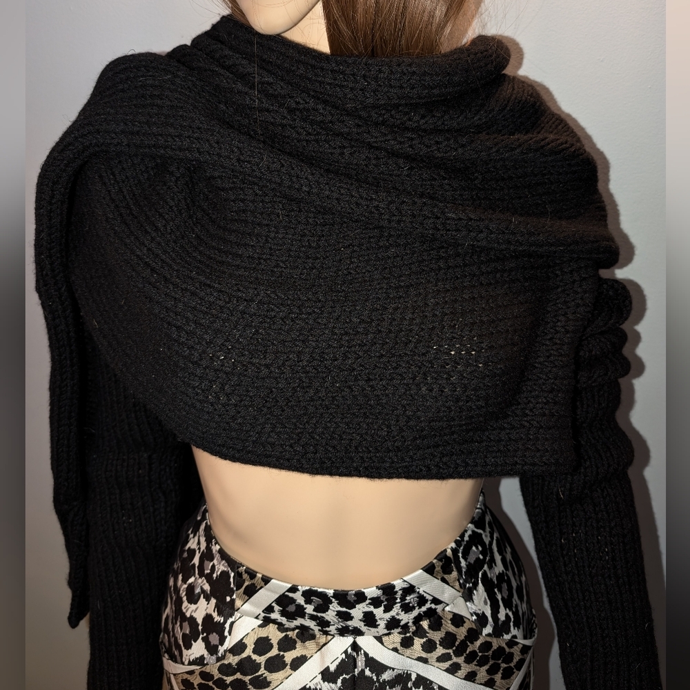 ISABEL BENENATO Alpaca Shrug Bolero Long Sleeve Sweater Black  Small 🖤 LUXURY